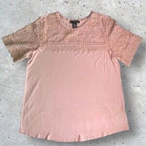 Adrianna Papell Pink Lace Blouse